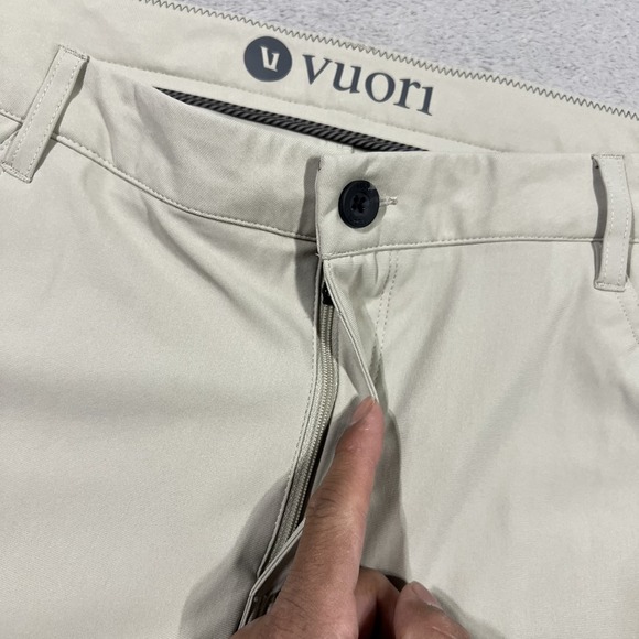 Vuori Meta Pants Mens 38x28 Beige Athletic Slim V430 Chino Stretch Golf - Picture 6 of 14